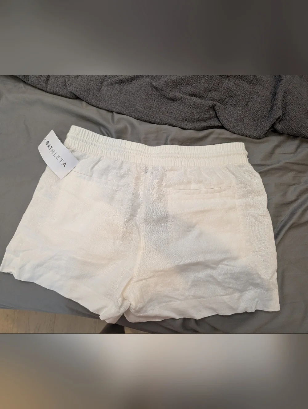 athleta white (calla lily) 100 percent linen NWT size 8 - Picture 5 of 6